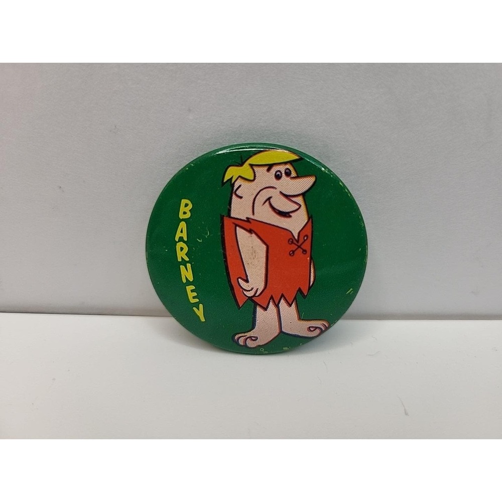 Vintage The Flintstones BARNEY Pinback Button Pin 1973 Hanna Barbera 1.5"